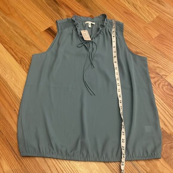 Maurices ruffle trim with peep hole and tie in front sleeveless and semi sheer - Picture 4 of 7